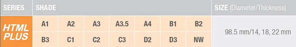 Циркониевый диск KATANA ZR HTML PLUS высота 22 мм (высоко-прозрачный)