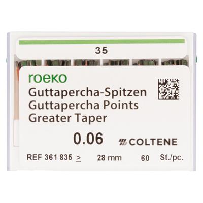 Гуттаперчевые штифты ROEKO Greater Taper, 0.06 #35, 60 шт