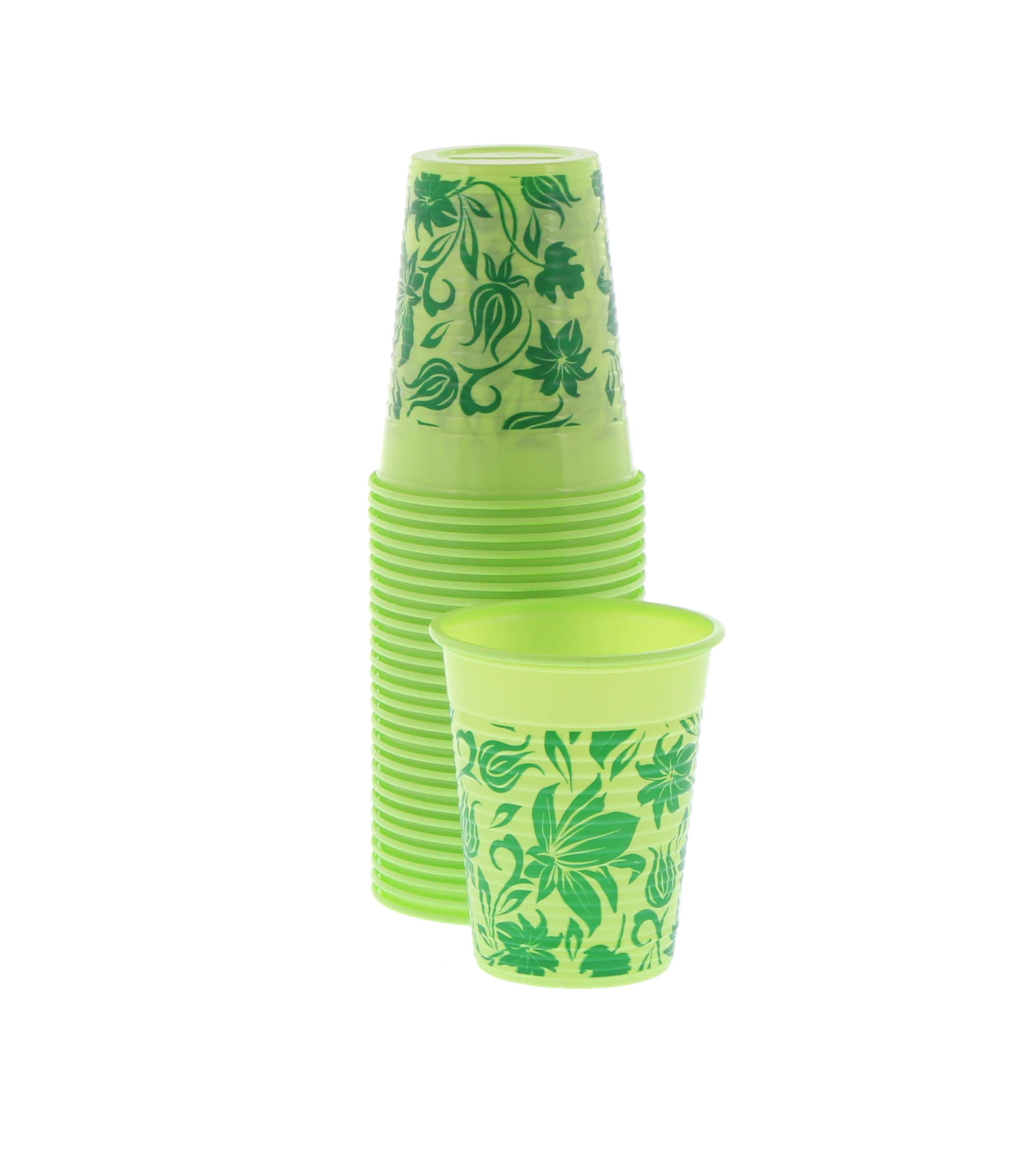 Стаканчики пластиковые Monoart FLORAL лайм 100 шт./упак.