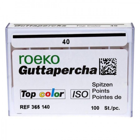 Гуттаперчевые штифты ROEKO Top color ISO 40, 100шт