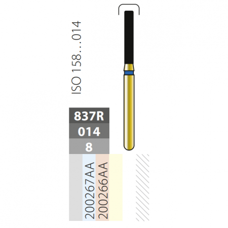 Бор алмазный DIATECH G 837R-314-014-8 фиссура со скругленным краем