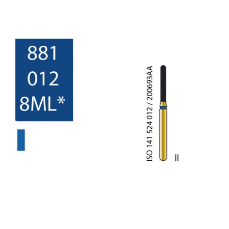 Бор алмазный DIATECH G881-314-012-8 удлиненная закругленная фиссура